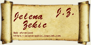 Jelena Zekić vizit kartica